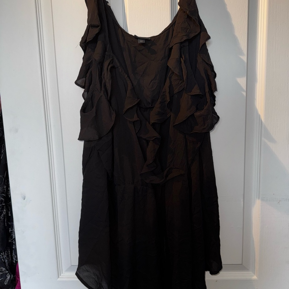 torrid Black Ruffle Detail Sleeveless Top